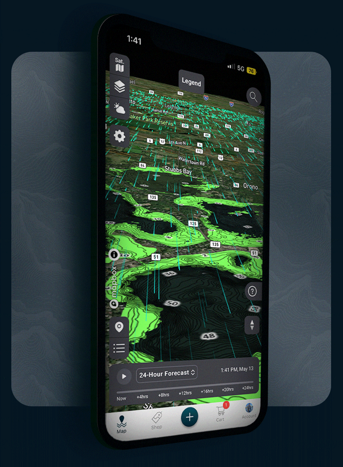 OMNIA mobile app built with MapsGL iOS SDK